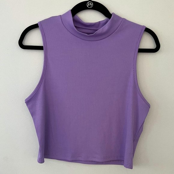 Tops - Mock Neck Crop Top Tank Top